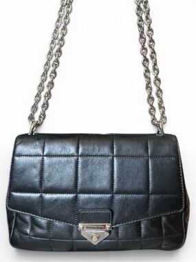 Michael Kors SoHo Large Quilted Leather Shoulder Bag with Chain Strap